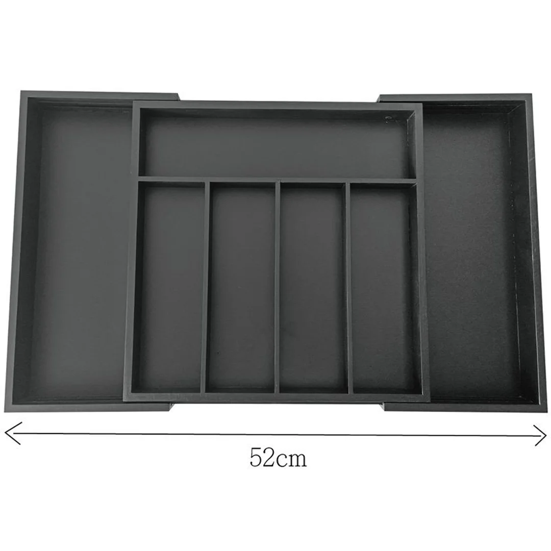 Organizer bambusowy do szuflady, czarny, 52x31,5x5 KINGHoff — zdjęcie 9
