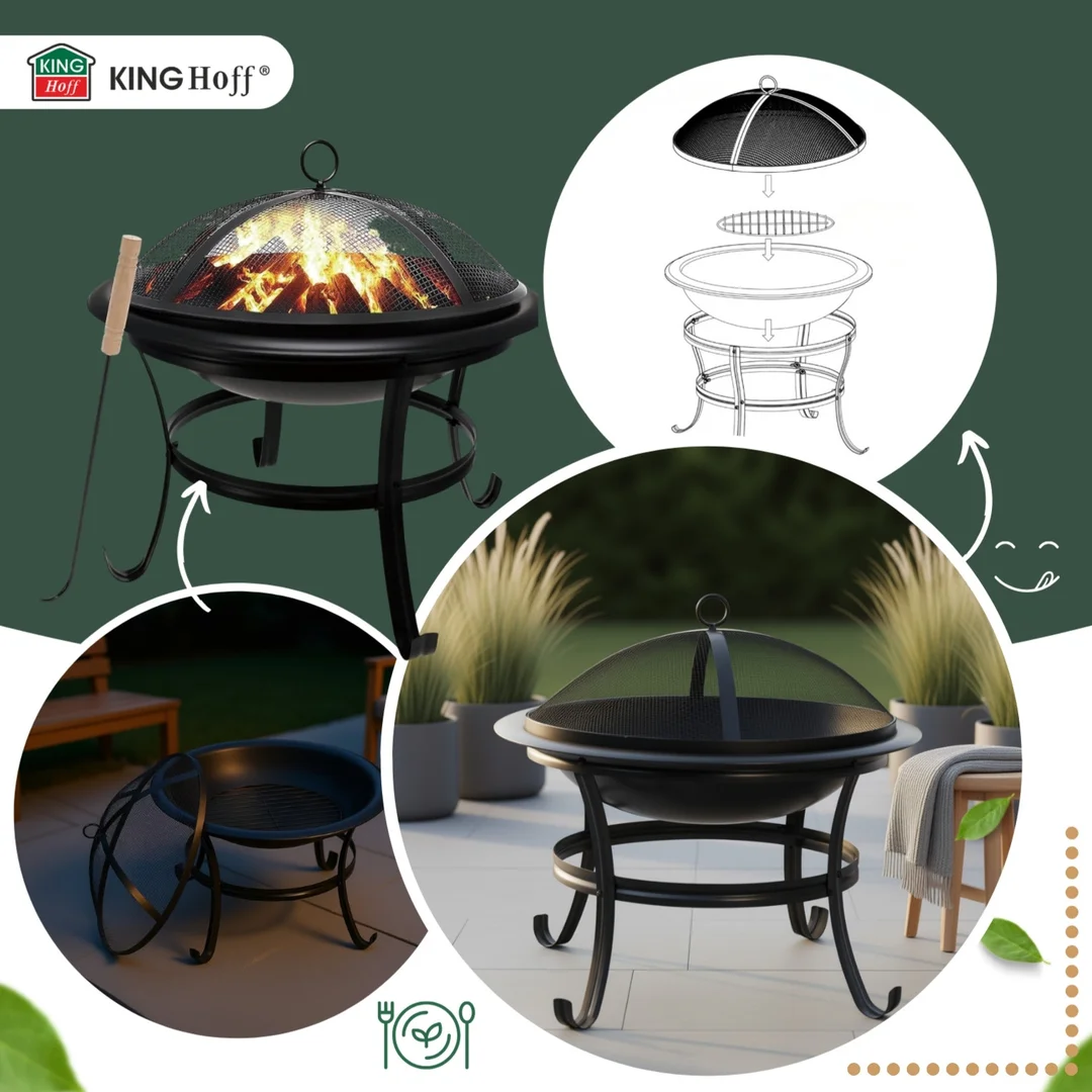 Palenisko ogrodowe, z pogrzebacz, grill, ognisko, 54,5cm, Klausberg, KB-2030 — zdjęcie 4
