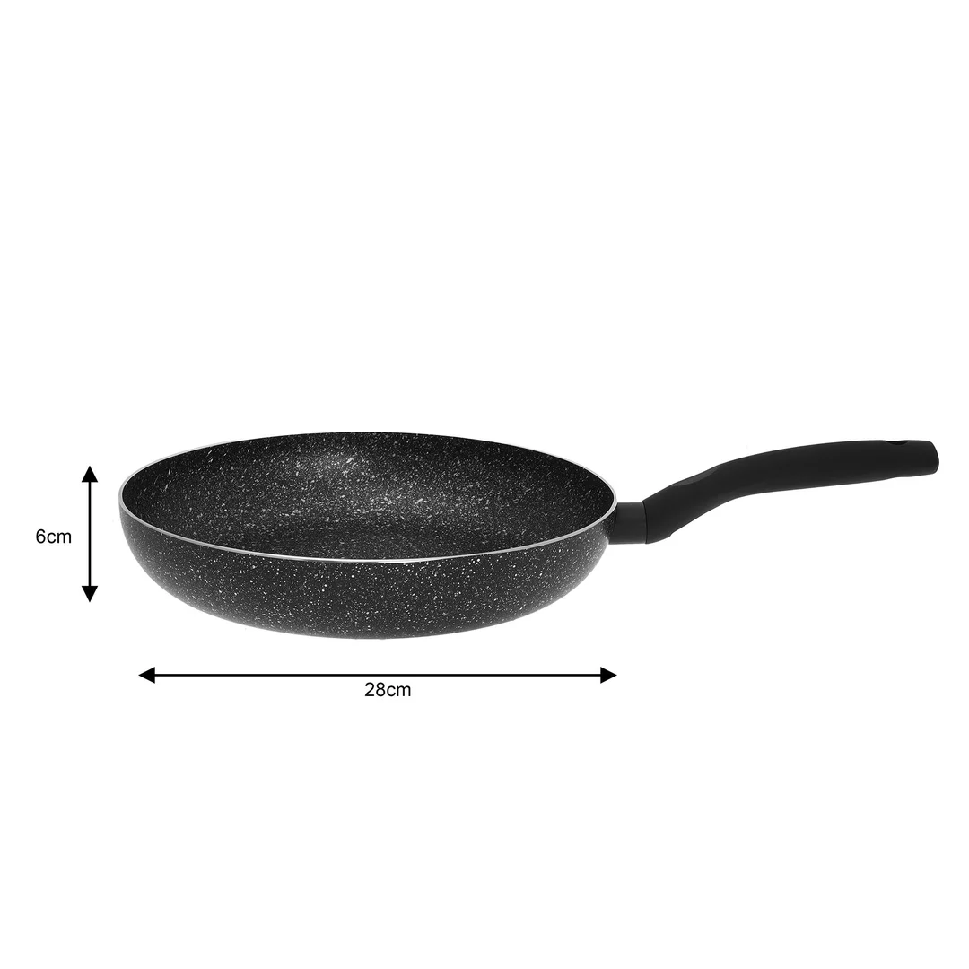 Patelni aluminium, zestaw 3 elementy, czarny marmurek Ø20/24/28cm,Kinghoff — zdjęcie 7
