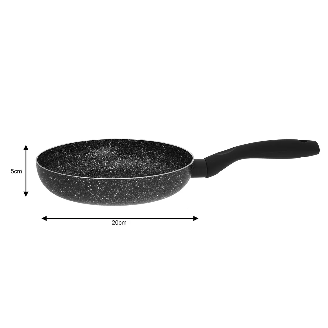 Patelni aluminium, zestaw 3 elementy, czarny marmurek Ø20/24/28cm,Kinghoff — zdjęcie 8