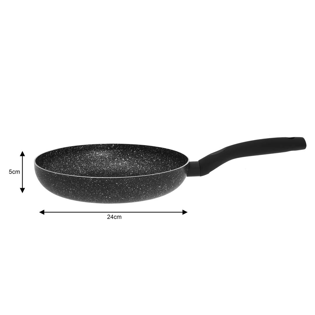 Patelni aluminium, zestaw 3 elementy, czarny marmurek Ø20/24/28cm,Kinghoff — zdjęcie 9