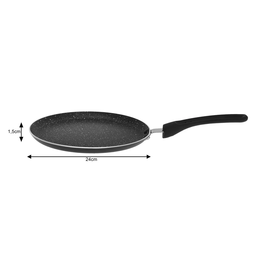 Patelnia do naleśników Ø22cm, aluminium,czarny marmurek Kinghoff — zdjęcie 3