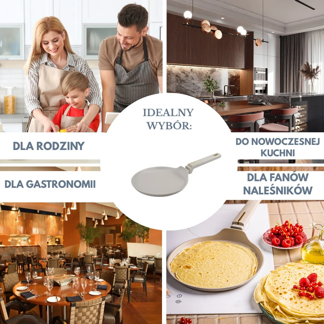 Patelnia do naleśników, kolor beżowy, z powłoką nieprzywierającą, Ø24cm Klausberg — zdjęcie 3