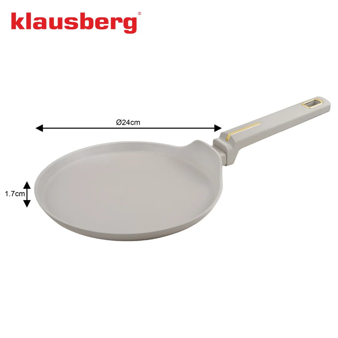 Patelnia do naleśników, kolor beżowy, z powłoką nieprzywierającą, Ø24cm Klausberg — zdjęcie 5