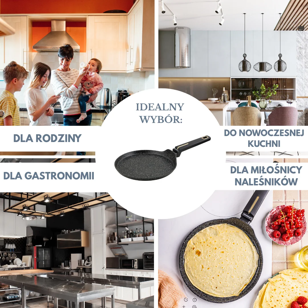 Patelnia do naleśników, kolor czarny-marmurek, z powłoką nieprzywierającą, Ø24cm Klausberg — zdjęcie 3