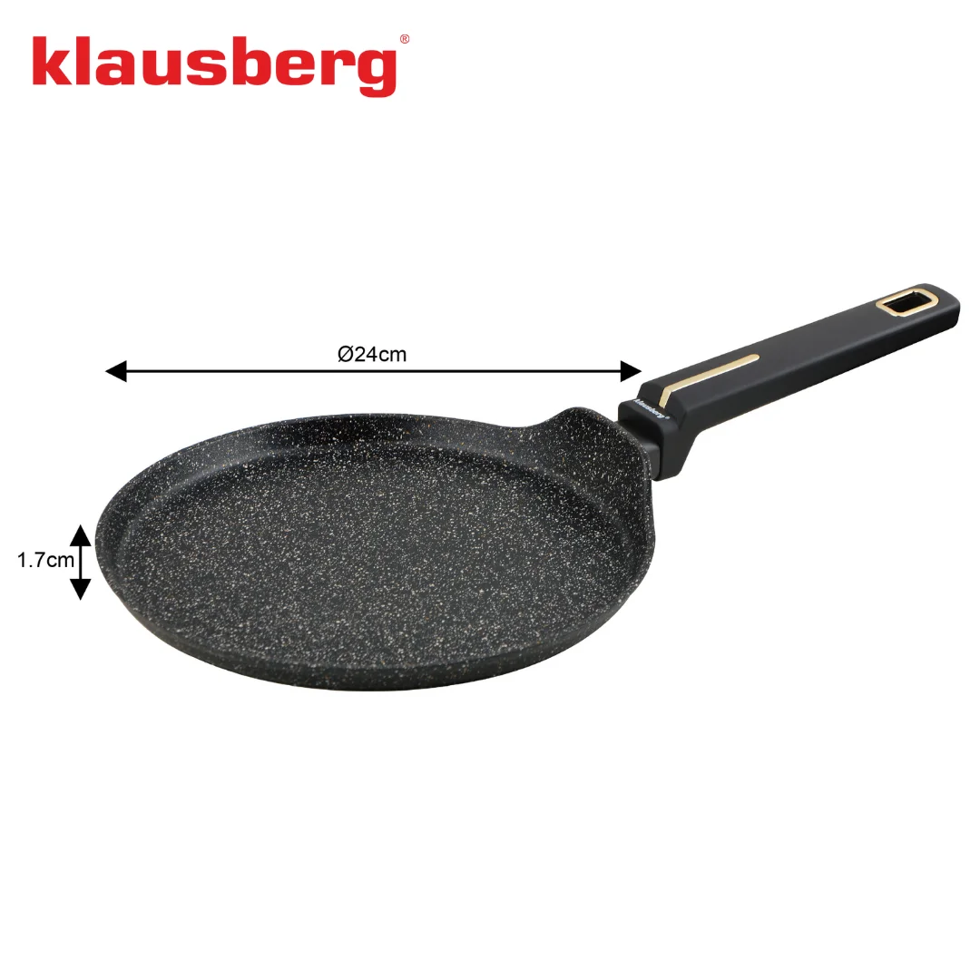 Patelnia do naleśników, kolor czarny-marmurek, z powłoką nieprzywierającą, Ø24cm Klausberg — zdjęcie 4