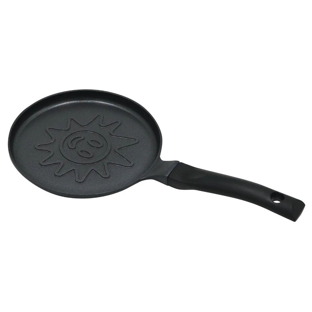 Patelnia do naleśników, wzór słoneczko, aluminiowa, nieprzywierająca powłoka, czarna, Ø18 cm, Klausberg, KB-7972 — zdjęcie 16