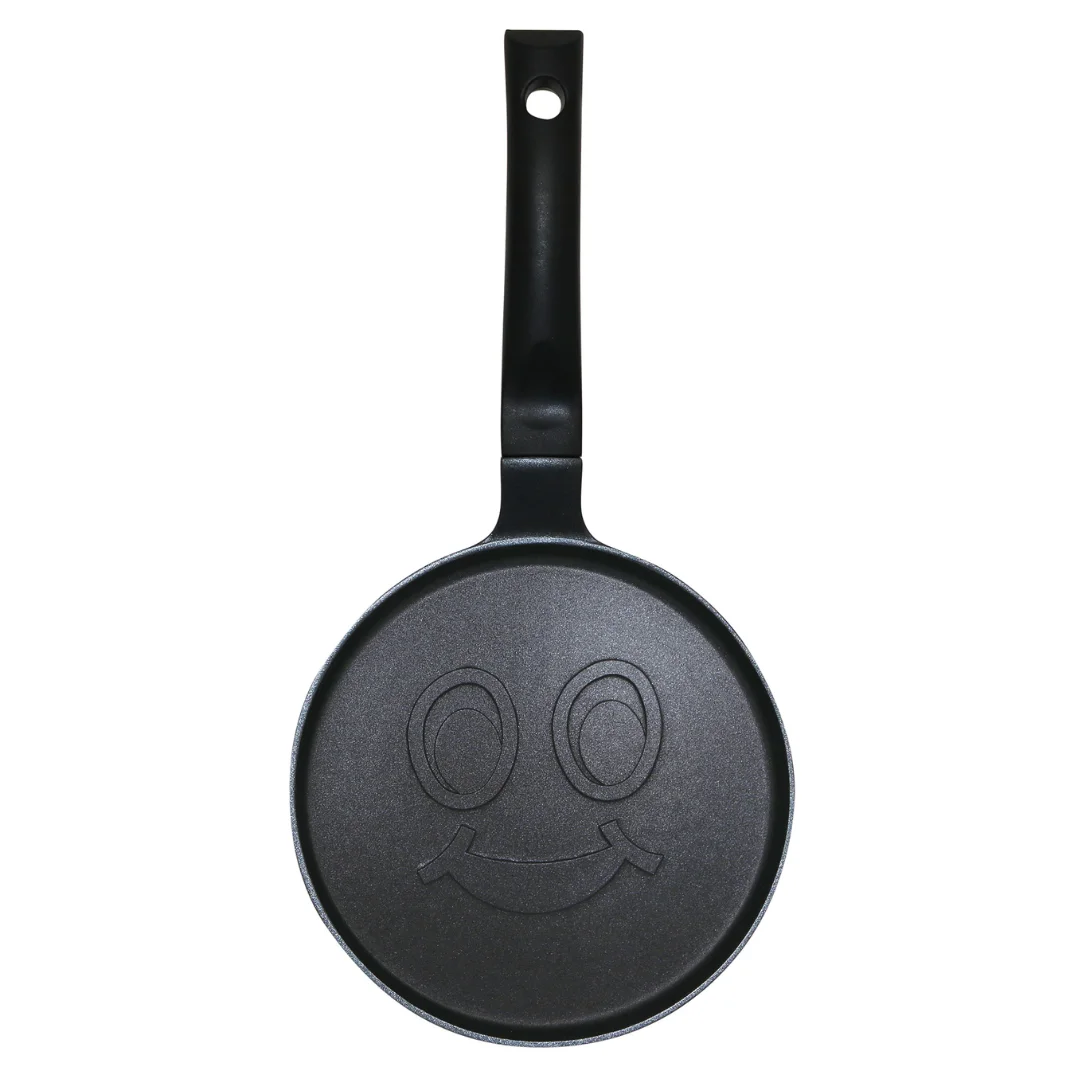 Patelnia do naleśników, wzór uśmiechnięta buźka, aluminiowa, nieprzywierająca powłoka, czarna, Ø18 cm, Klausberg, KB-7971 — zdjęcie 12