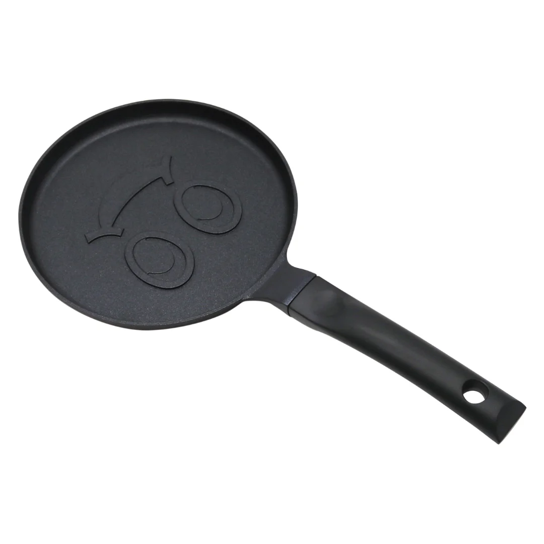 Patelnia do naleśników, wzór uśmiechnięta buźka, aluminiowa, nieprzywierająca powłoka, czarna, Ø18 cm, Klausberg, KB-7971 — zdjęcie 13