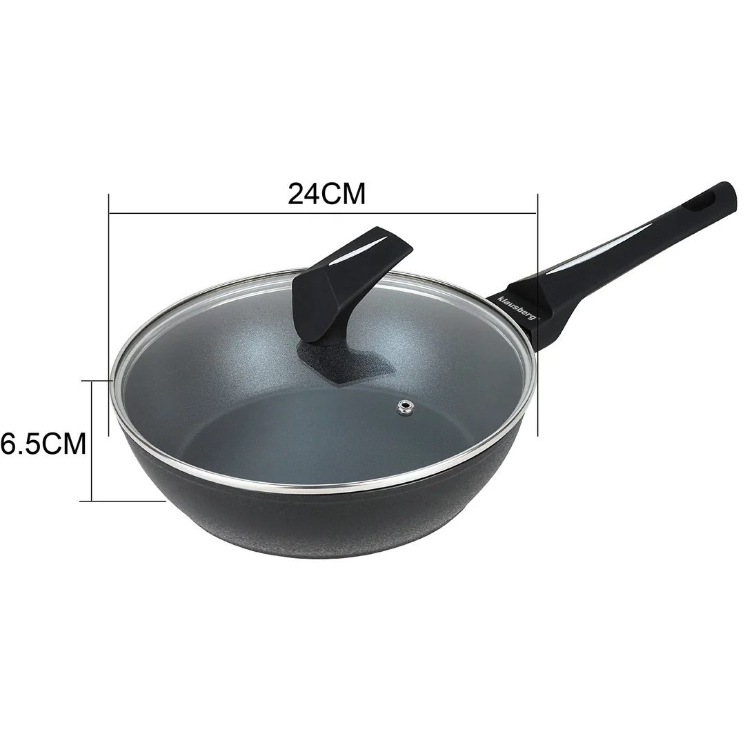 Patelnia głęboka z pokrywką, Ø24CM Klausberg, KB-7691 — zdjęcie 7