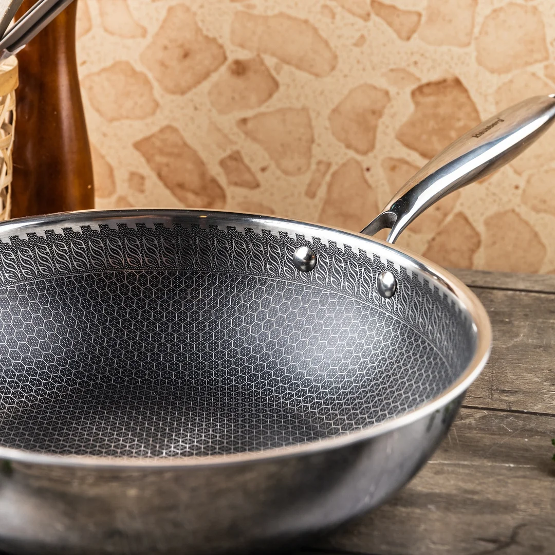 Patelnia powłoka non-stick honeycomb, 28 cm, 3-warstwy, stal 304, PFOA-Free — zdjęcie 13