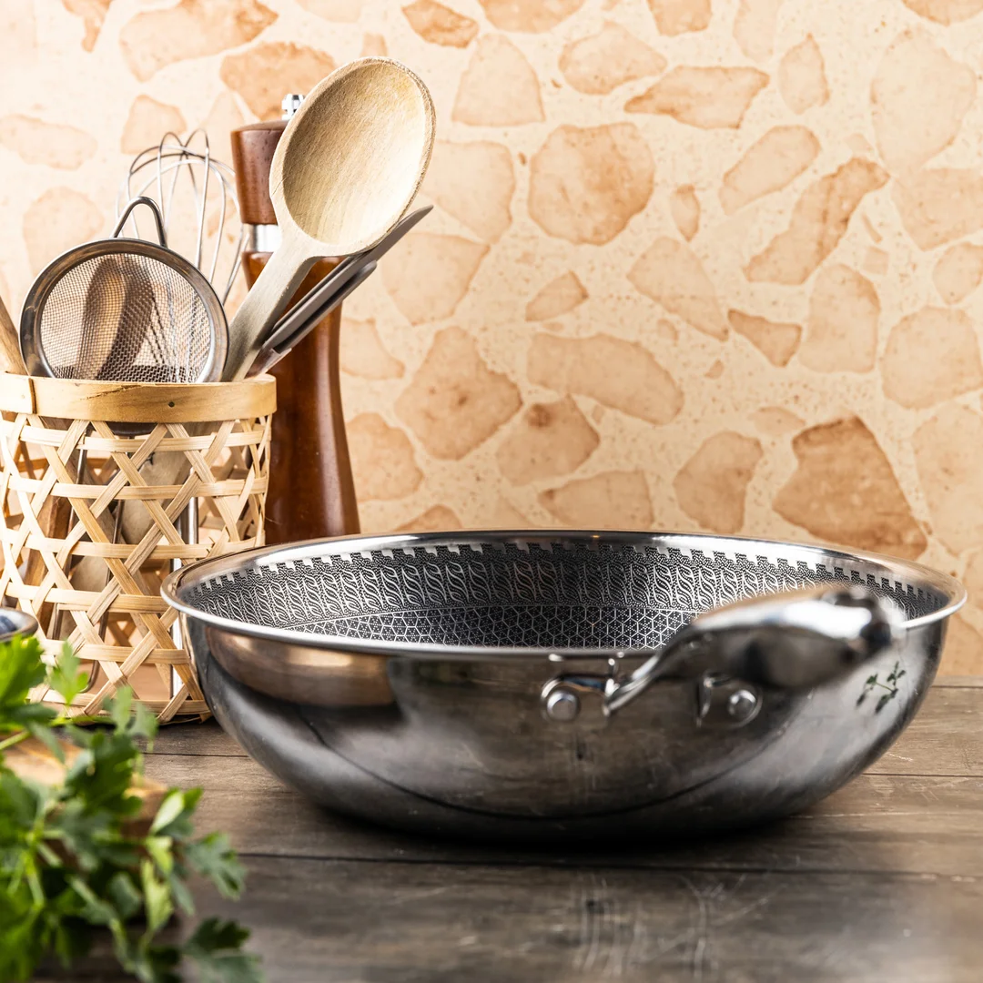 Patelnia powłoka non-stick honeycomb, 28 cm, 3-warstwy, stal 304, PFOA-Free — zdjęcie 14