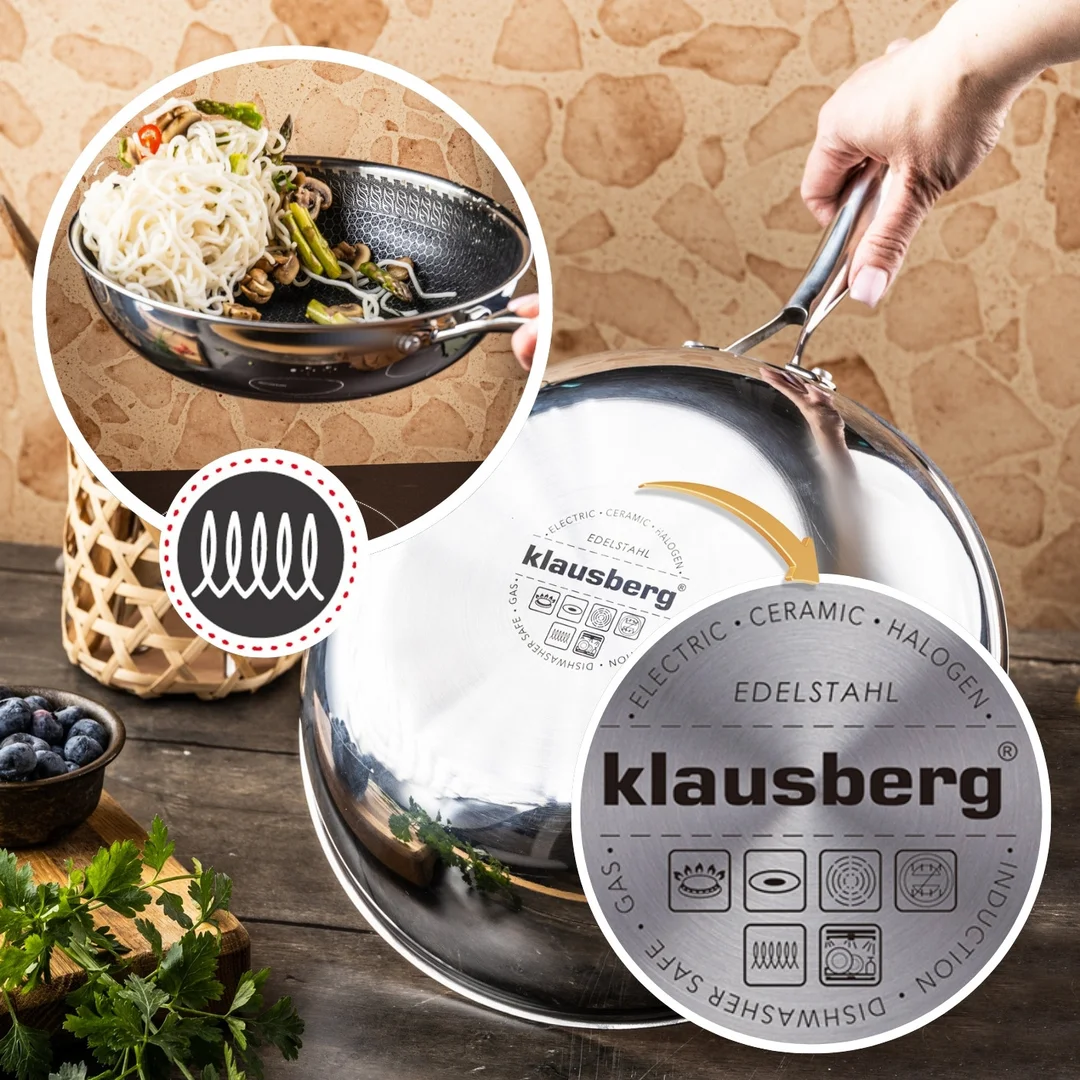 Patelnia powłoka non-stick honeycomb, 28 cm, 3-warstwy, stal 304, PFOA-Free — zdjęcie 4