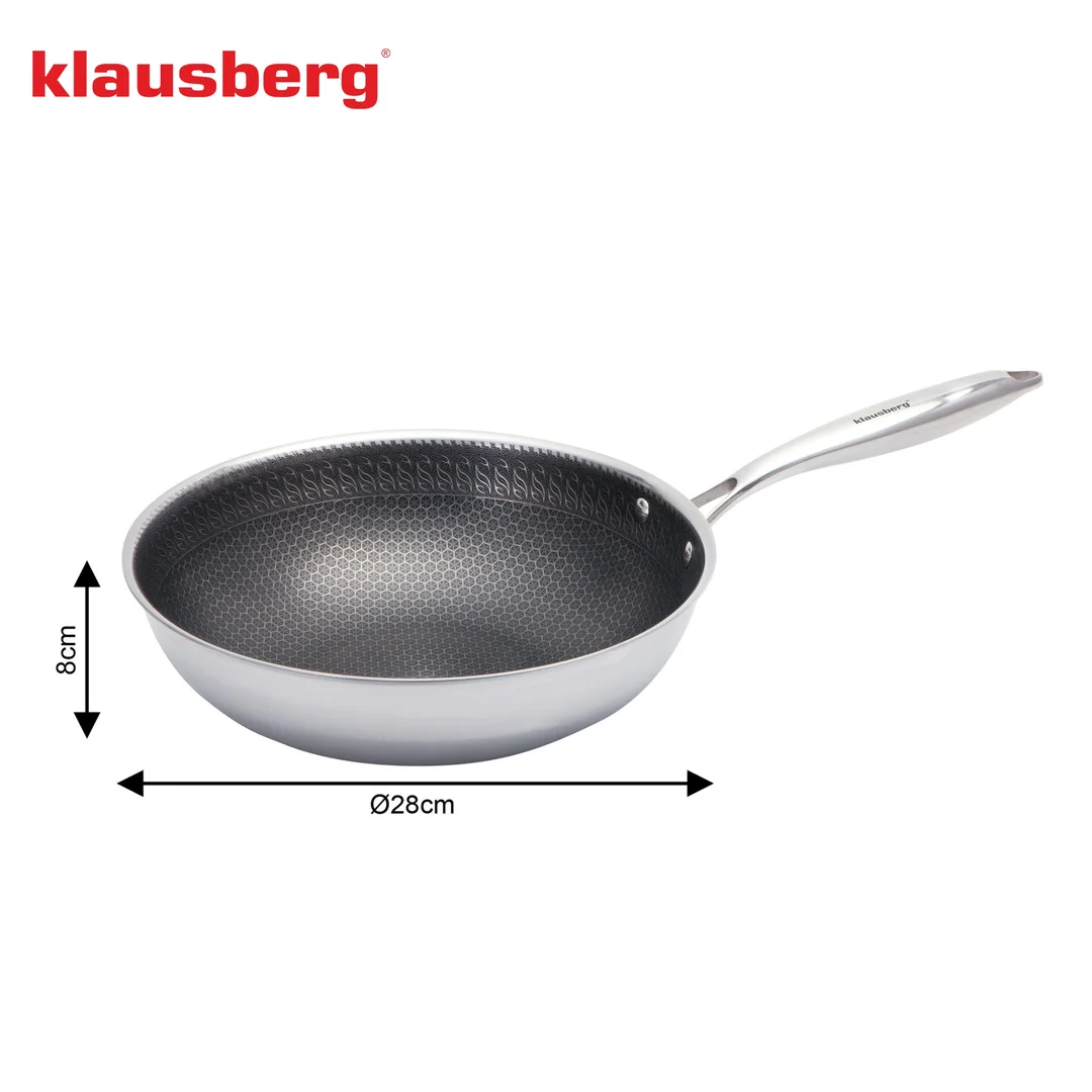 Patelnia powłoka non-stick honeycomb, 28 cm, 3-warstwy, stal 304, PFOA-Free — zdjęcie 7