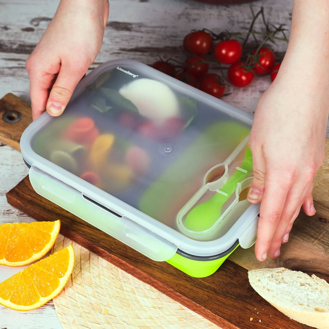 Pojemnik, lunchbox, silikon, różne kolory 1100 ml Klausberg — zdjęcie 3