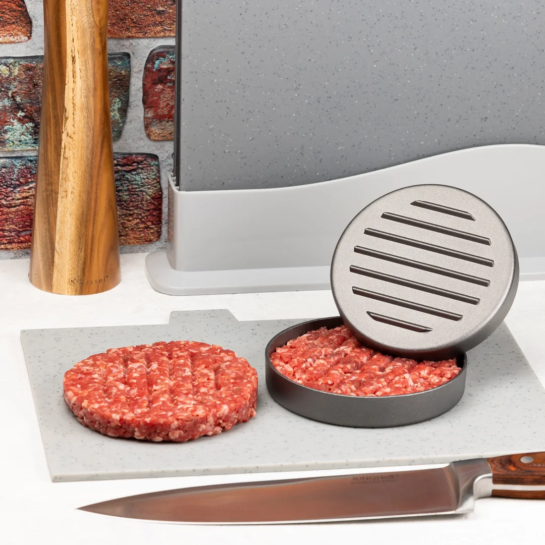 Praska do mięsa na Hamburgery, aluminium, Ø12 cm KINGHoff — zdjęcie 2