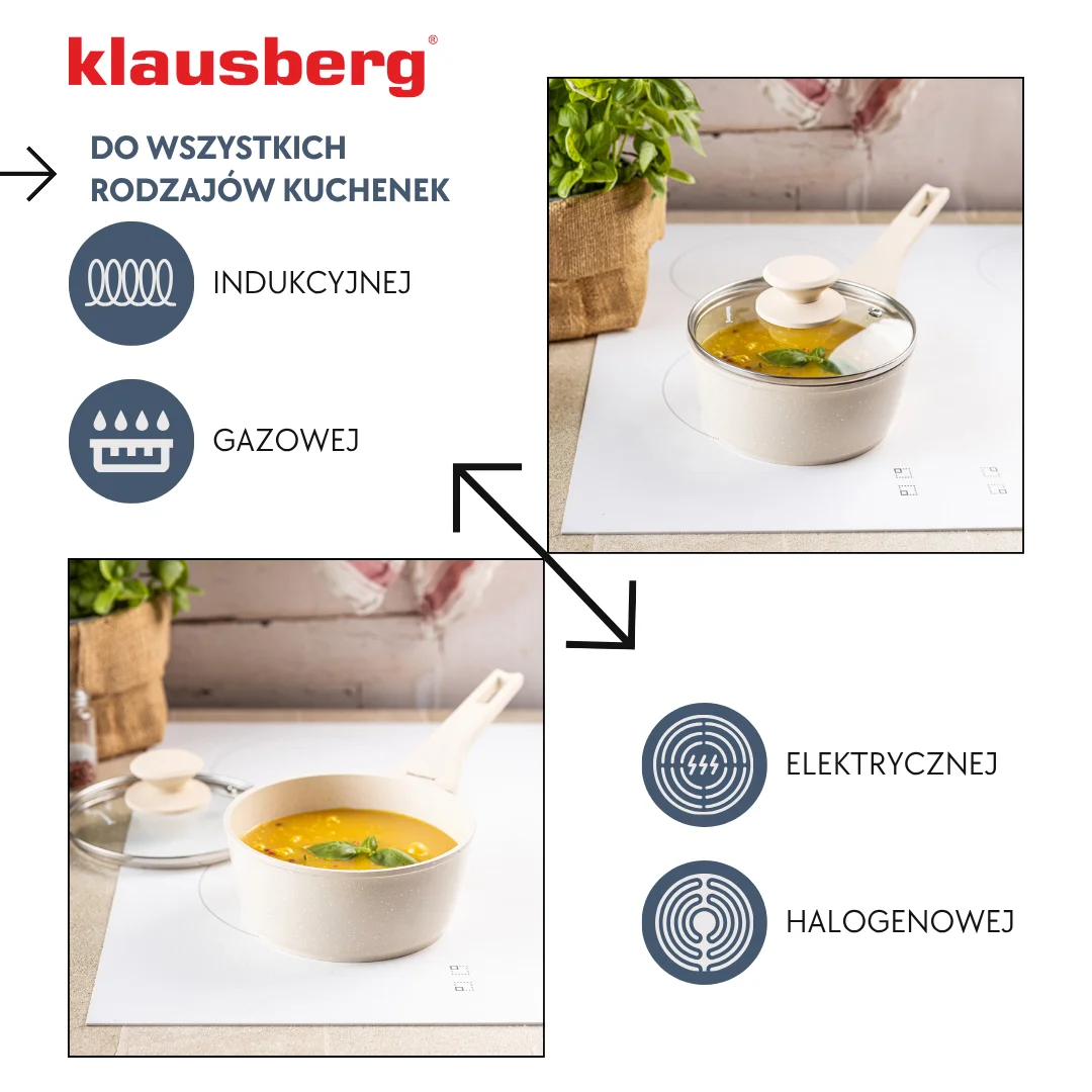 Rondel marmurowy 16 cm kremowy z pokrywką, Klausberg KB-7987 — zdjęcie 5