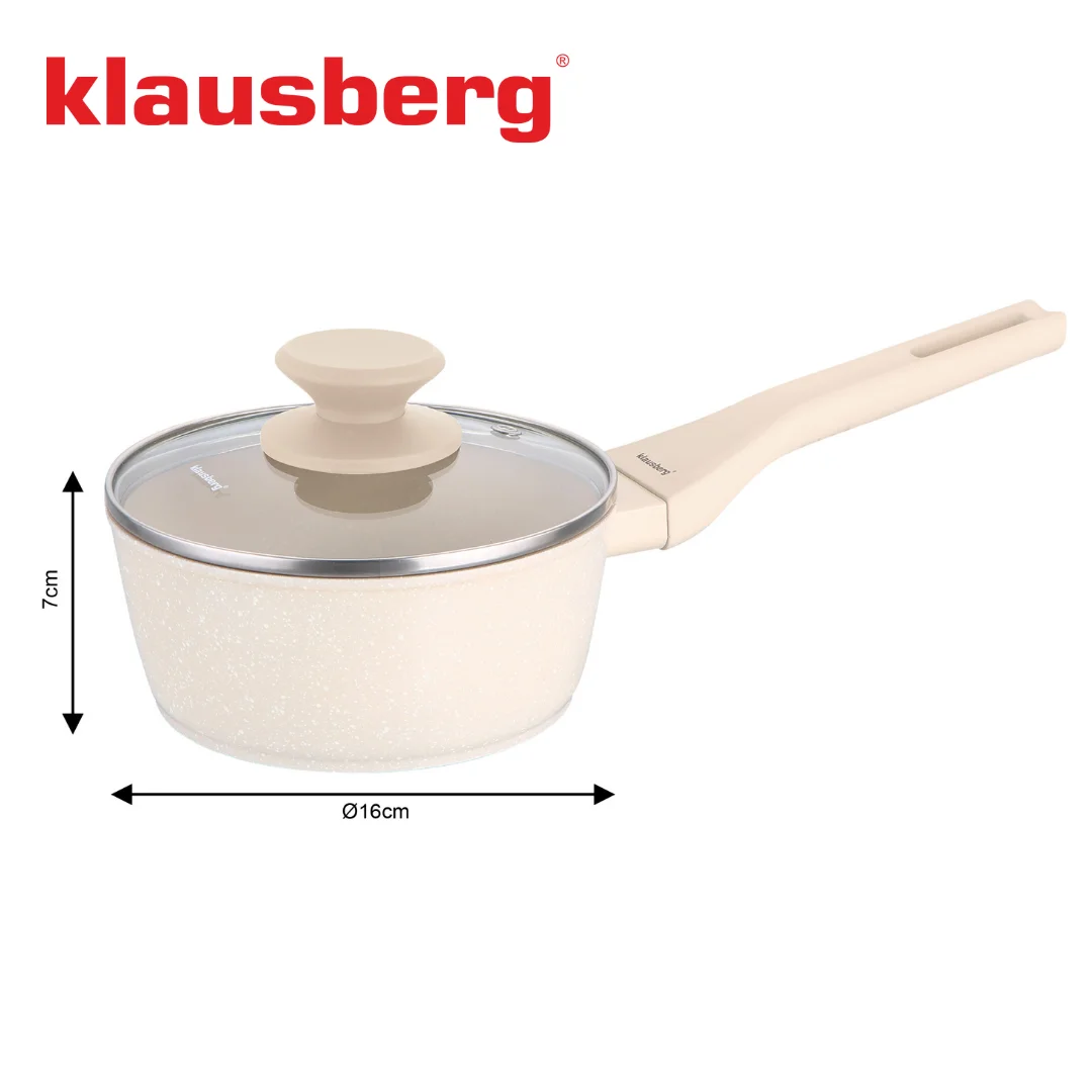 Rondel marmurowy 16 cm kremowy z pokrywką, Klausberg KB-7987 — zdjęcie 6