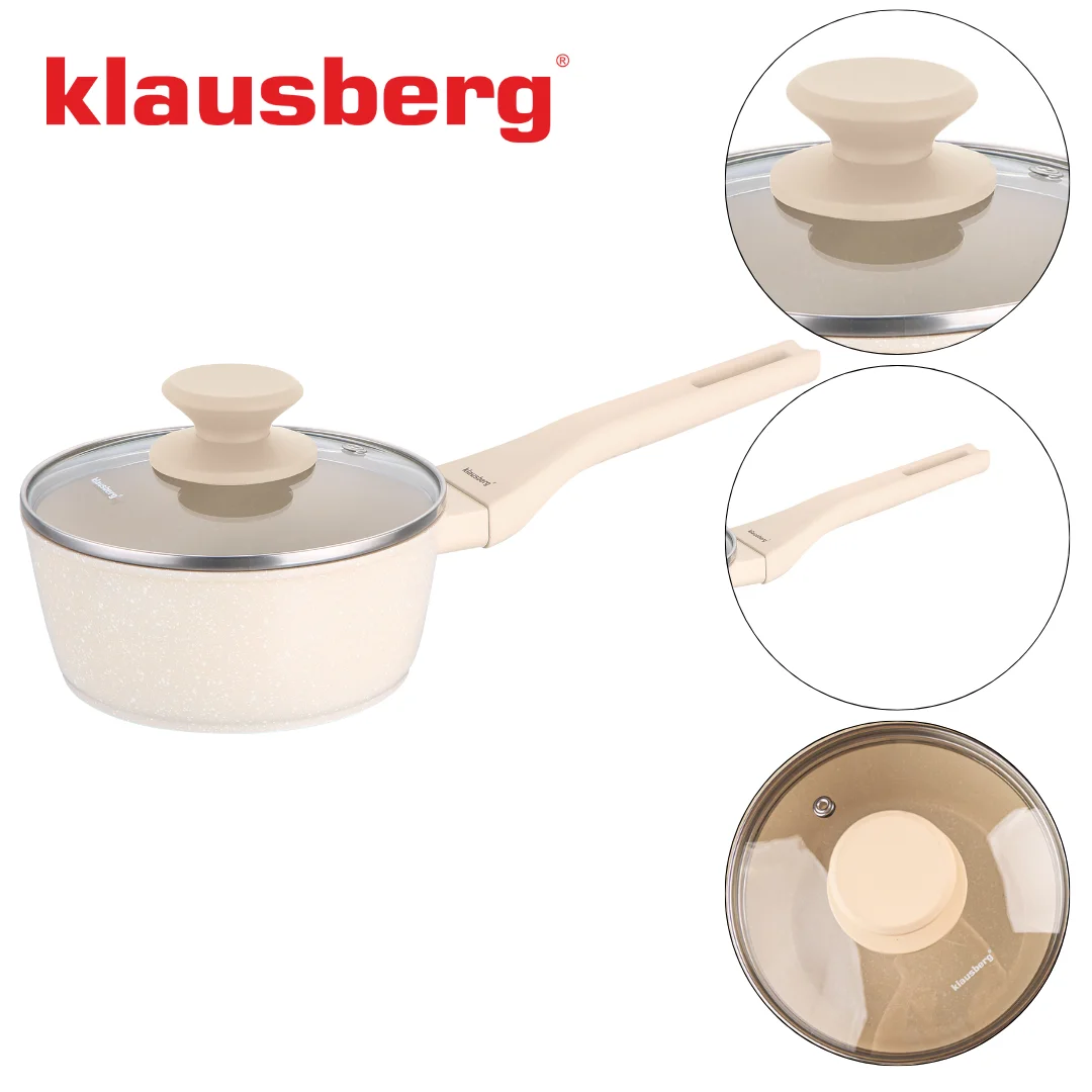 Rondel marmurowy 16 cm kremowy z pokrywką, Klausberg KB-7987 — zdjęcie 9