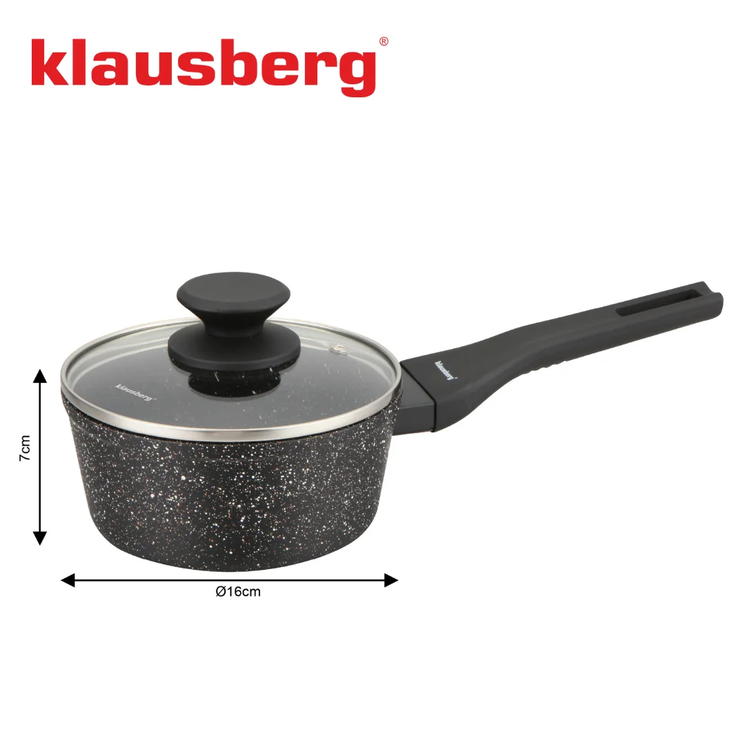 Rondel marmurowy 16 cm z pokrywką, nieprzywierający, Klausberg KB-7986 — zdjęcie 6