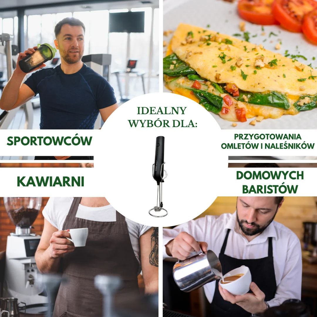 Spieniacz do mleka, USB-C, 3 prędkości, 2 końcówki, z stojak, KINGHoff — zdjęcie 3