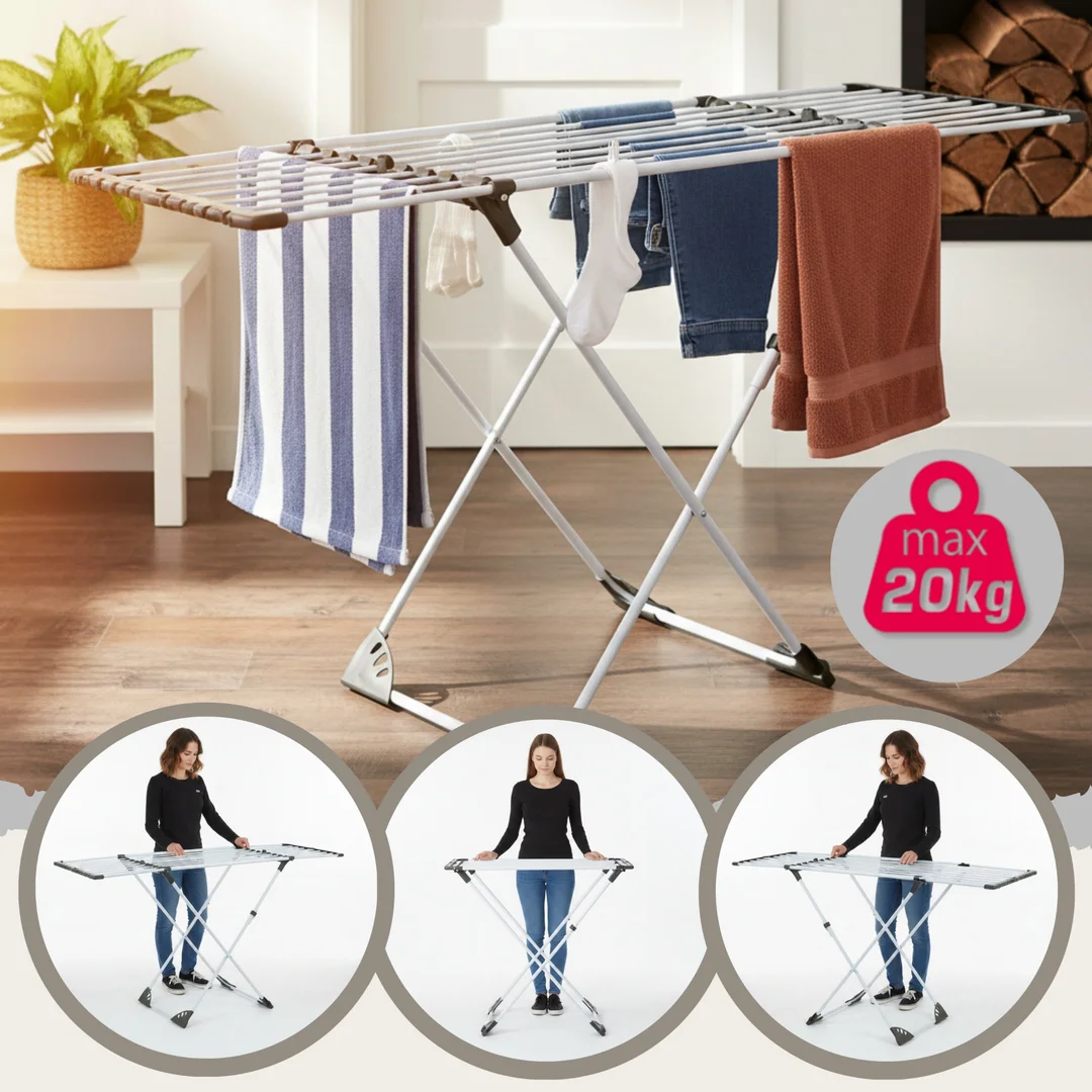Suszarka na pranie, składana, do 20kg, rozsuwana, KINGHoff KH-2042 — zdjęcie 5