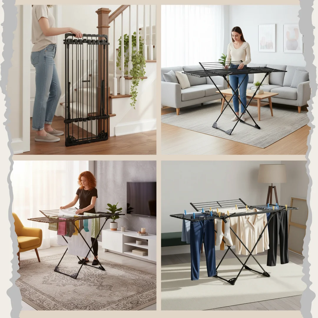 Suszarka na pranie, składana, regulowana, do 20kg, KINGHoff KH-2043 — zdjęcie 3