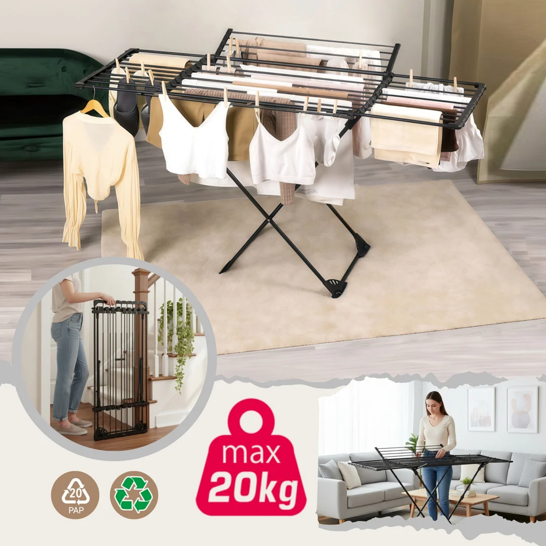 Suszarka na pranie, składana, regulowana, do 20kg, KINGHoff KH-2043 — zdjęcie 4