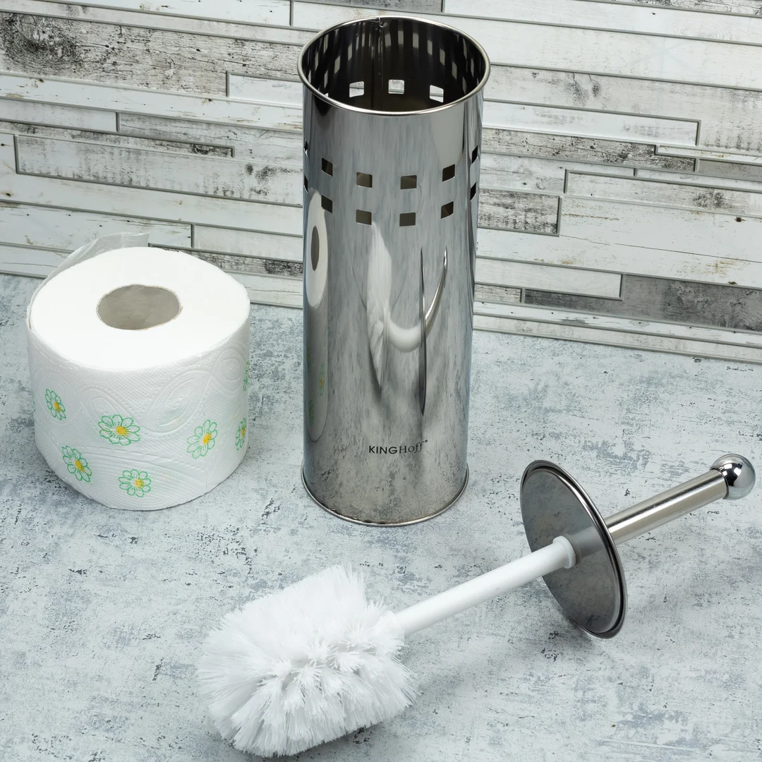 Szczotka do wc z pojemnikiem, stal Kinghoff — zdjęcie 3