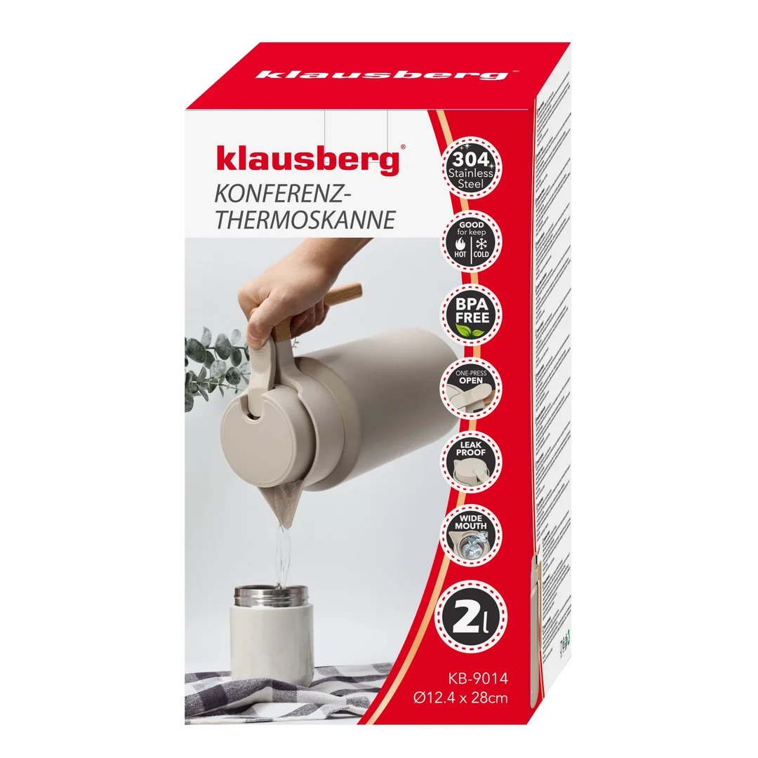 Termos konferencyjny, 2L, stal 304, BPA-Free, beżowy, Klausberg, KB-9014 — zdjęcie 5
