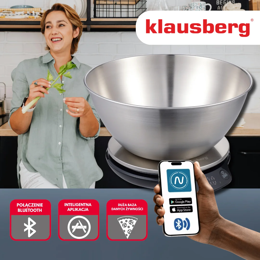 Waga kuchenna dietetyczna z miska, 1,8L, Bluetooth, aplikacją — zdjęcie 4