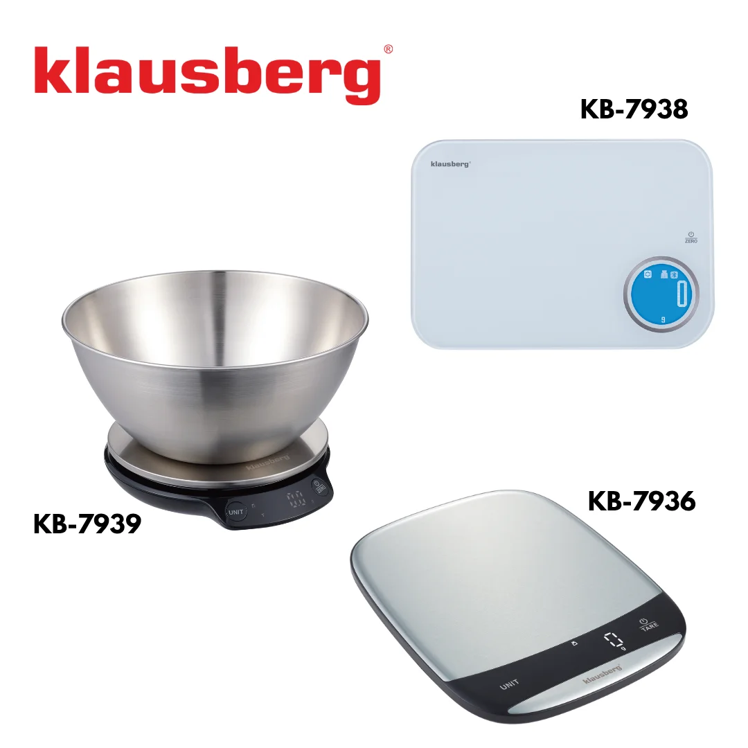 Waga kuchenna LED, 10 kg dokładność 1 g, USB-C, tarowanie, Klausberg — zdjęcie 15
