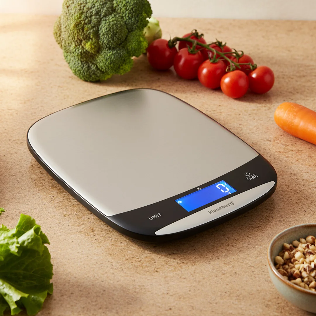 Waga kuchenna LED, 10 kg dokładność 1 g, USB-C, tarowanie, Klausberg — zdjęcie 6