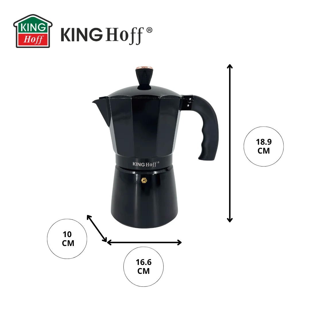 Zaparzacz do kawy espresso, aluminium, 6 filiżanek ,czarny/rose gold, KINGHoff, KH-1883 — zdjęcie 15