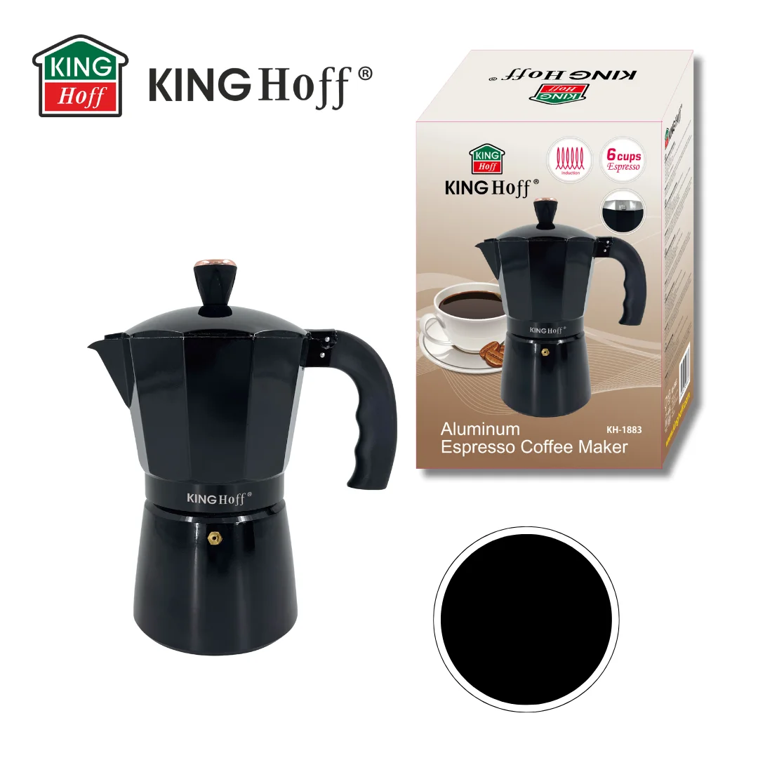 Zaparzacz do kawy espresso, aluminium, 6 filiżanek ,czarny/rose gold, KINGHoff, KH-1883 — zdjęcie 16