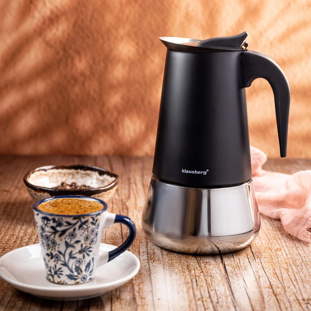 Zaparzacz do kawy espresso, stal nierdzewna, 12 filiżanek, czarny/srebrny, Klausberg, KB-7847 — zdjęcie 12