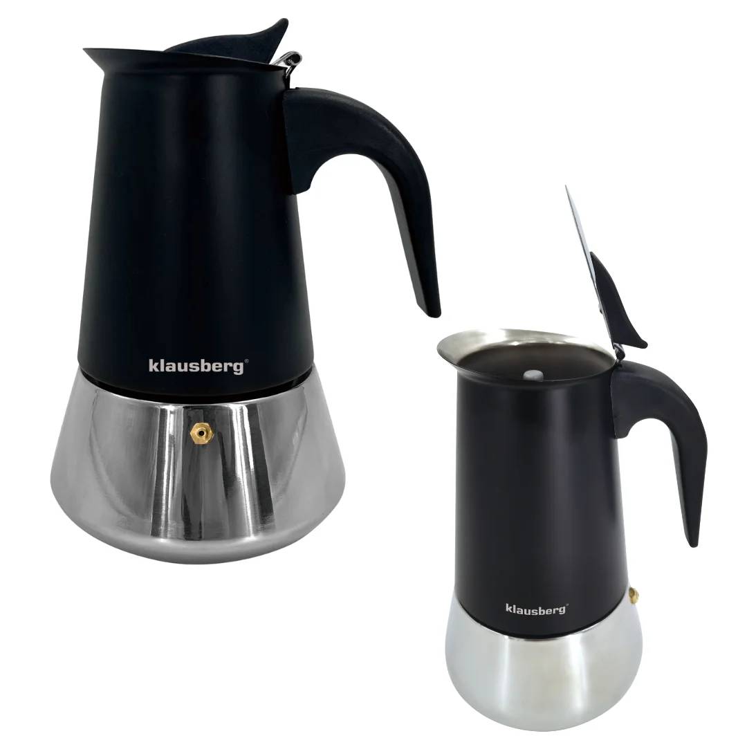 Zaparzacz do kawy espresso, stal nierdzewna, 4 filiżanki, czarny/srebrny, Klausberg, KB-7844 — zdjęcie 14