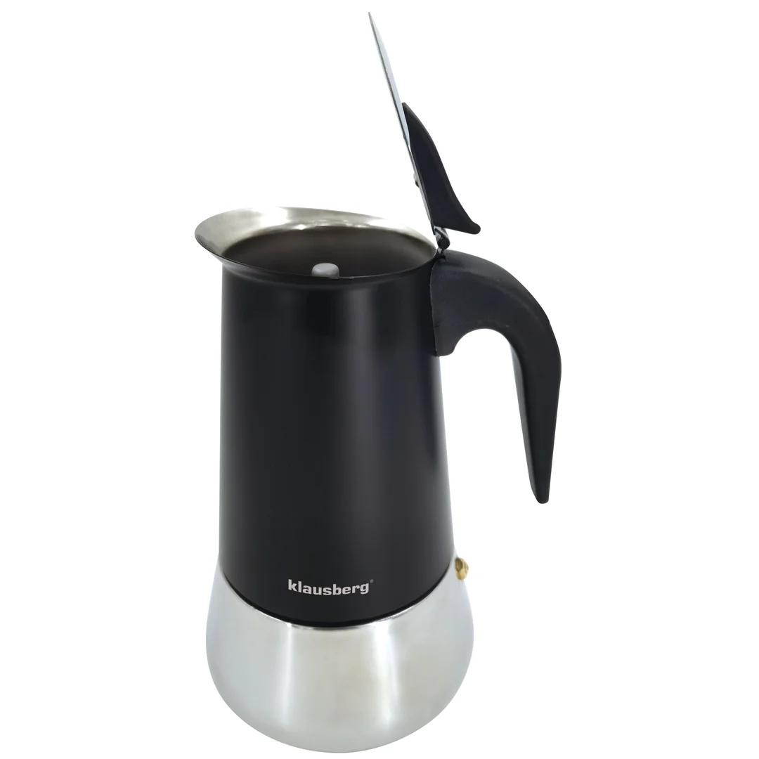 Zaparzacz do kawy espresso, stal nierdzewna, 4 filiżanki, czarny/srebrny, Klausberg, KB-7844 — zdjęcie 15