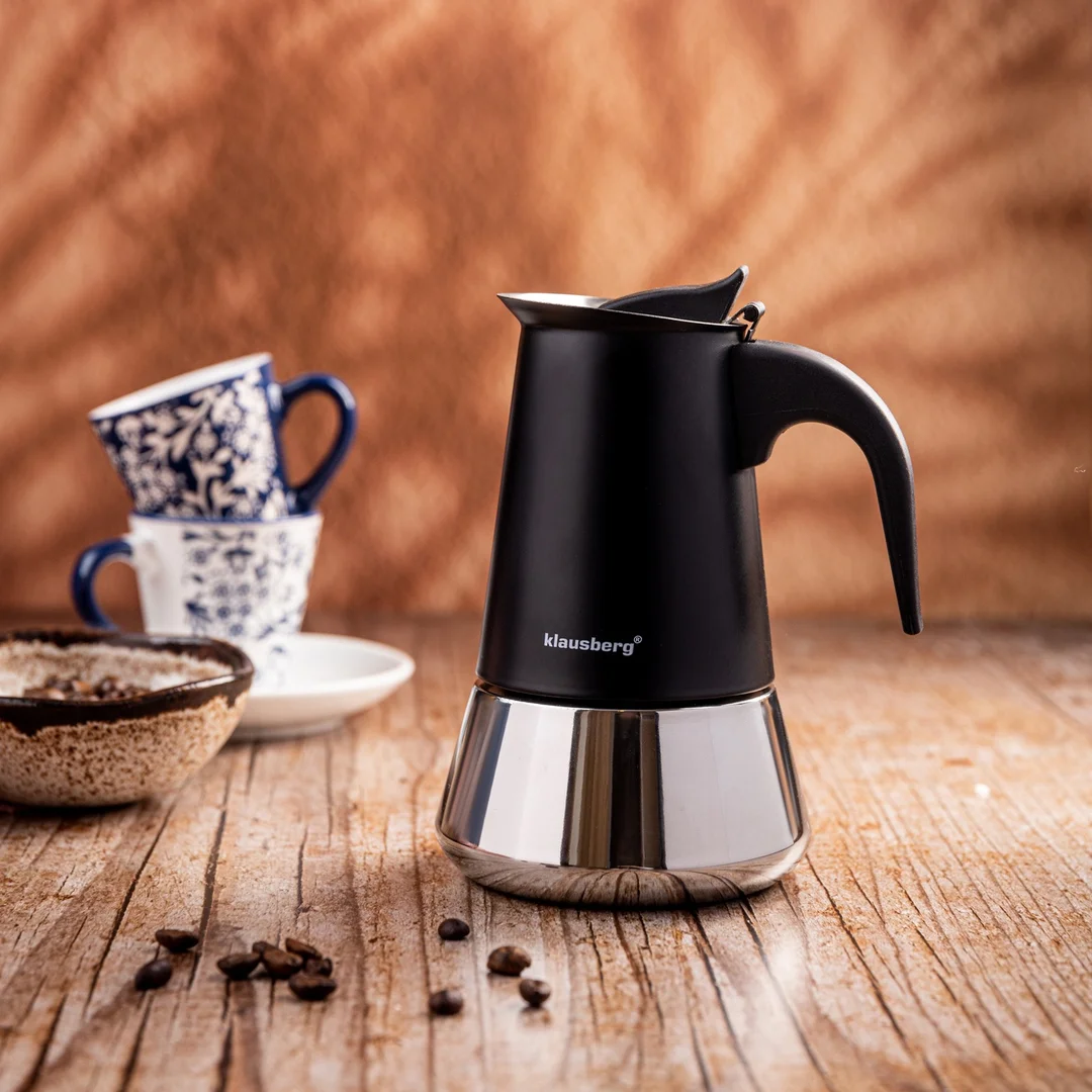 Zaparzacz do kawy espresso, stal nierdzewna, 6 filiżanek, czarny/srebrny, Klausberg, KB-7845 — zdjęcie 2