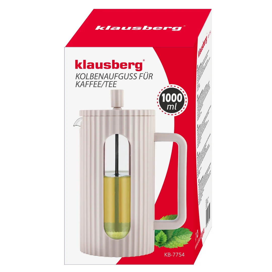 Zaparzacz do kawy/herbaty z dociskiem poj. 1l w kolorze jasnoróżowym KB7754 — zdjęcie 13