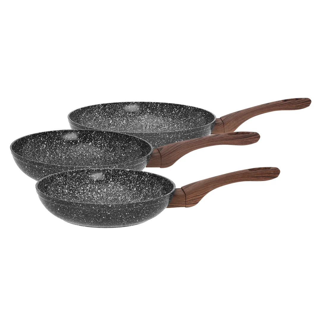 Zestaw 3 patelni, aluminium szary marmurek Ø20/24/28cm, KingHoff — zdjęcie 9