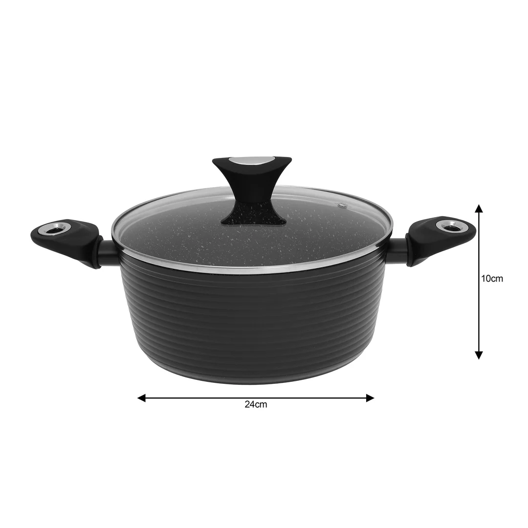 Zestaw garnków 12 elementów, aluminium, czarny Klausberg — zdjęcie 12