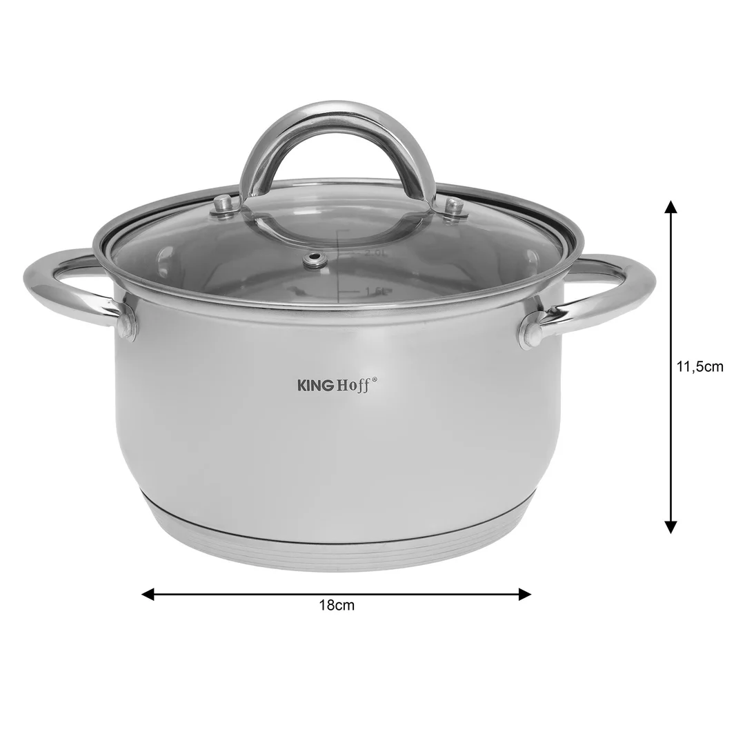 Zestaw garnków 6 elementów, stal, Ø18,20,24cm Kinghoff Kinghoff — zdjęcie 4