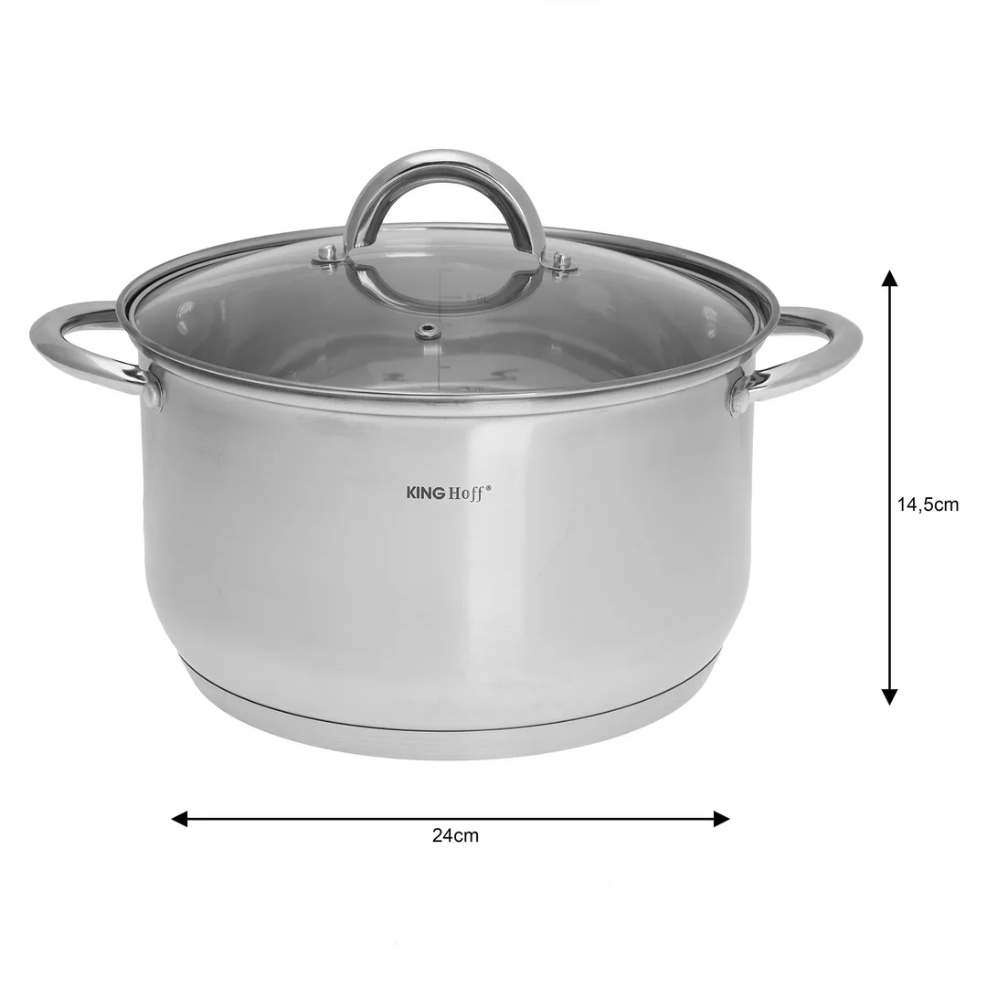 Zestaw garnków 6 elementów, stal, Ø18,20,24cm Kinghoff Kinghoff — zdjęcie 6