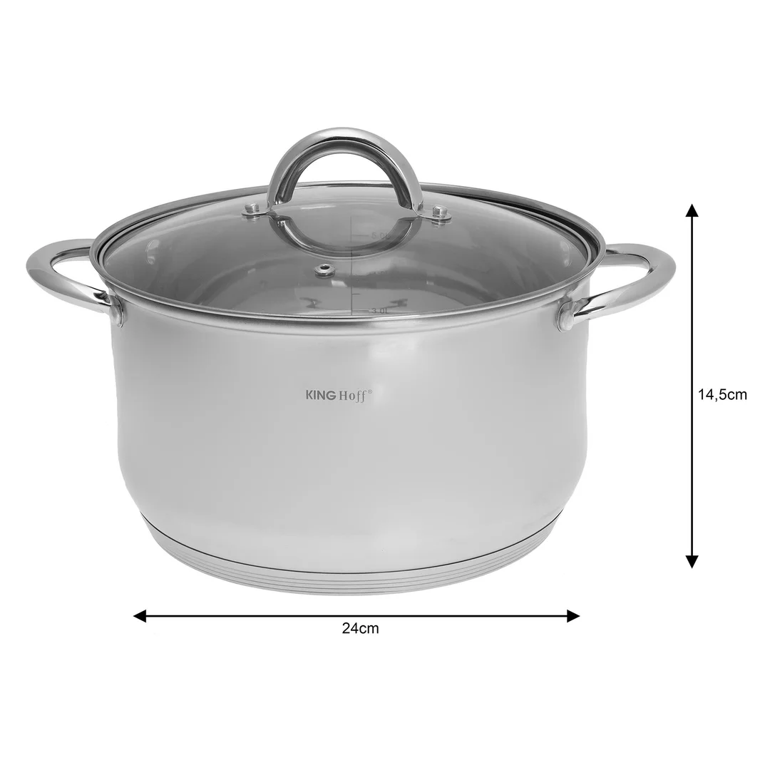 Zestaw garnków 8 elementów, stal, Ø16,18,20,24cm Kinghoff — zdjęcie 5