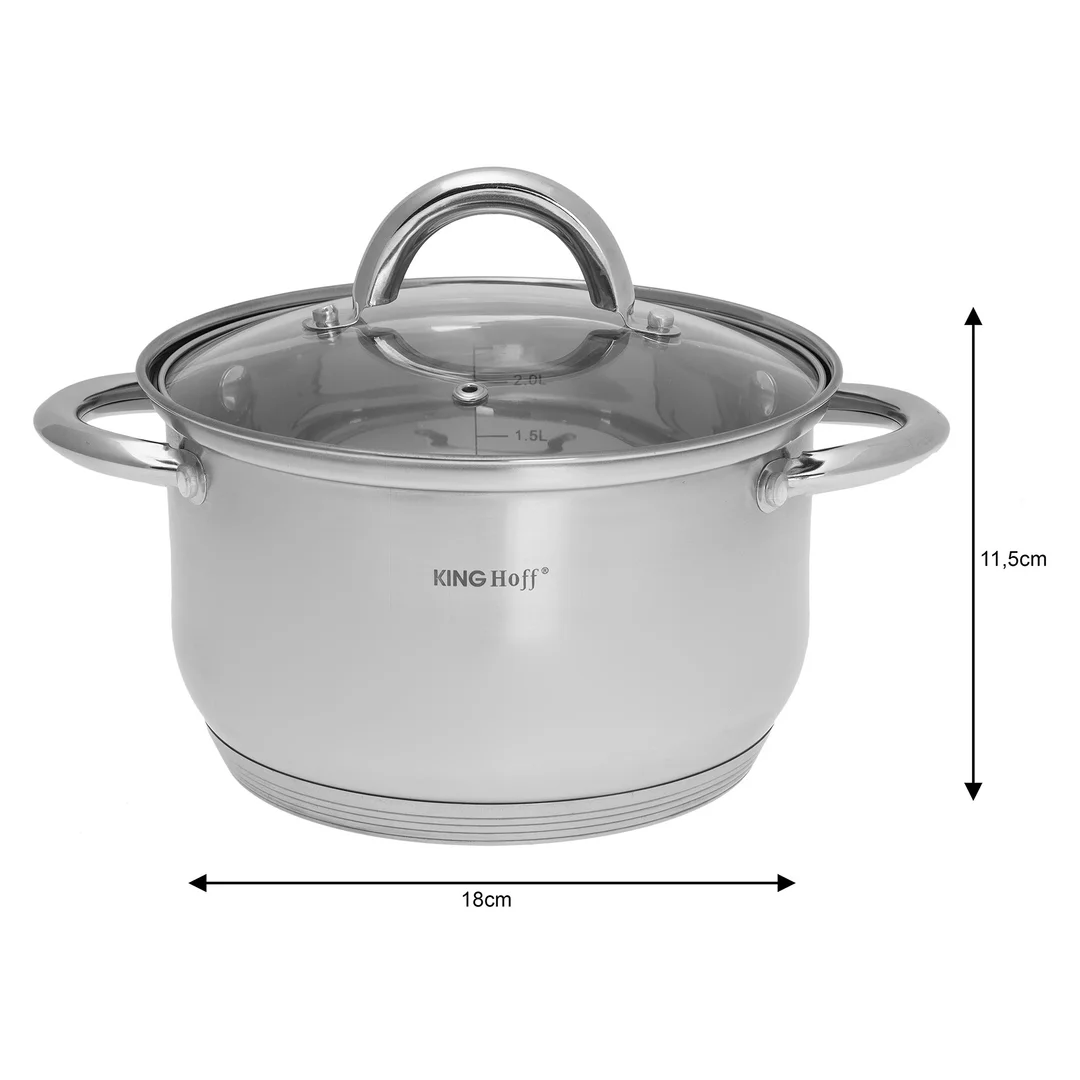 Zestaw garnków 8 elementów, stal, Ø16,18,20,24cm Kinghoff — zdjęcie 7