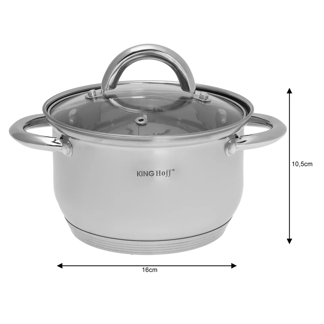 Zestaw garnków 8 elementów, stal, Ø16,18,20,24cm Kinghoff — zdjęcie 9
