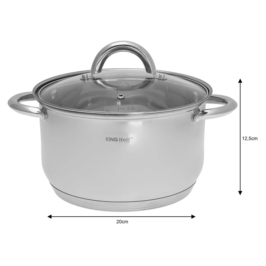 Zestaw garnków 8 elementów, stal, Ø16,18,20,24cm Kinghoff — zdjęcie 11