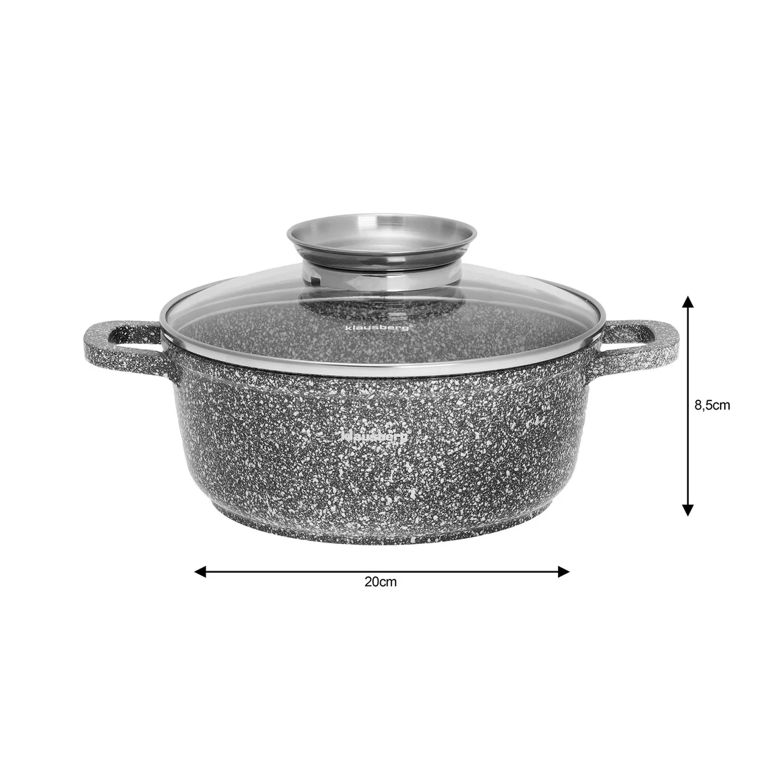 Zestaw garnków z marmurową powłoką 6 elementów Ø20/24/28 cm Klausberg — zdjęcie 2