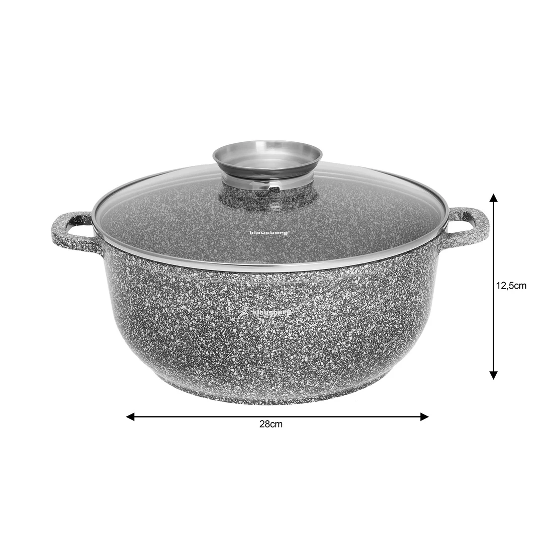 Zestaw garnków z marmurową powłoką 6 elementów Ø20/24/28 cm Klausberg — zdjęcie 6